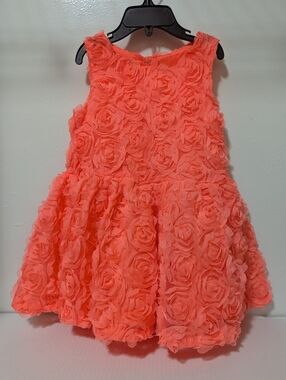 SZ 3T Cherokee Toddler Girl's Sleeveless 3 Dimensional Rosette Appliqués Dress